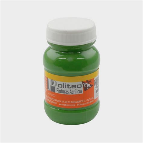 PINTURA ACRILICA VERDE NILO 325 POLITEC 100 ML Ofimarket Mx