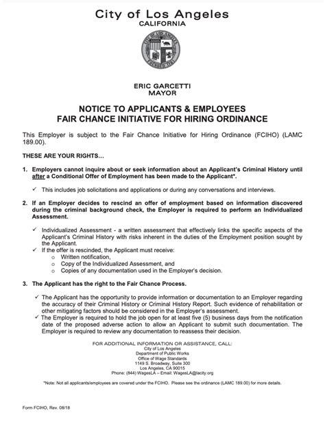 PDF Page City Of Los Angeles Notice To Applicants And Employees Fair