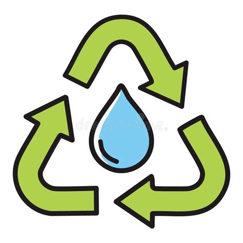 Water Recycling Symbol With Arrows A Green Recycling Symbol With