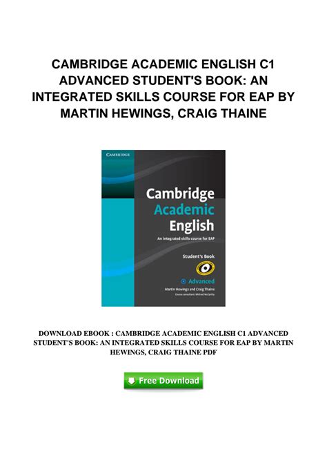 Pdf 0242 Cambridge Academic English C1 Advanced Students Book An