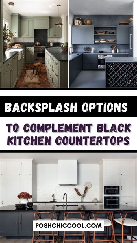Backsplash Options To Complement Black Kitchen Countertops Black