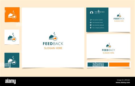 Feedback logo design with editable slogan. Branding book and business ...