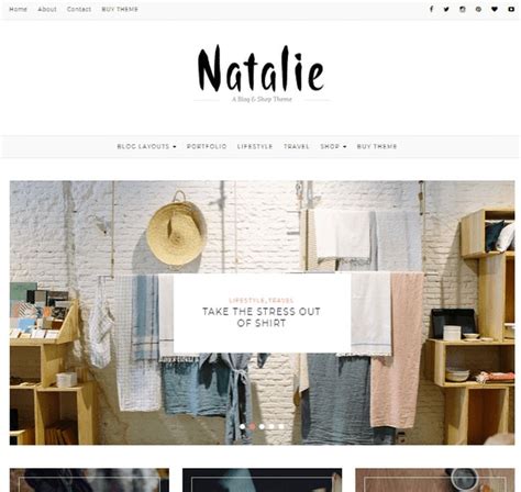 Natalie Un Thème WordPress Minimaliste pour Blog et Boutique en ligne