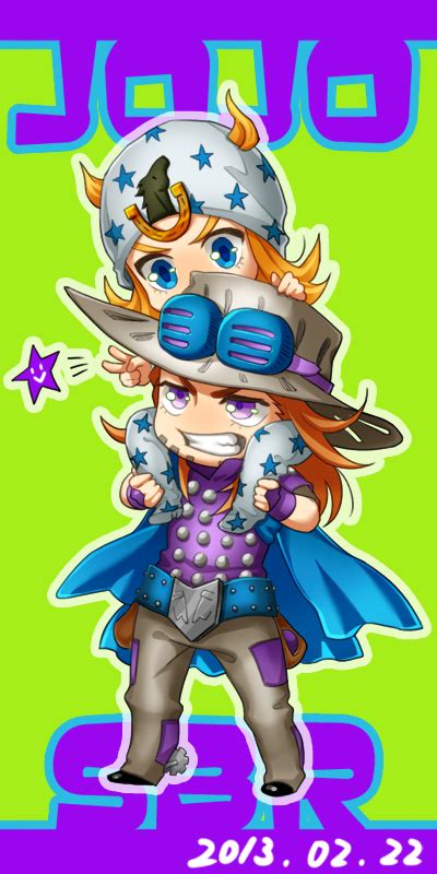 Safebooru 2boys Beard Blonde Hair Blue Eyes Cape Carrying Chibi Facial Hair Gyro Zeppeli Hat