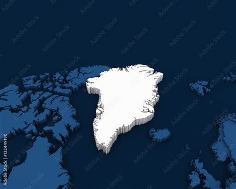 greenland map 3D illustration Stock Photo | Adobe Stock