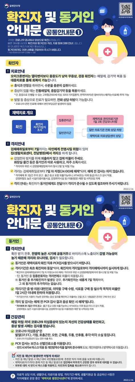 코로나19 확진자 및 동거인 안내문 정책뉴스 뉴스 대한민국 정책브리핑