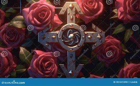 The Rose And The Cross Is The Symbol Of The Masons Stock Photo ...