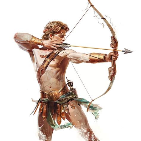 Premium Photo Yound Apollo With Bow And Arrow Mythology