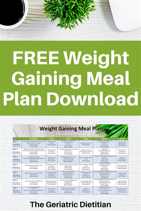 Free Weight Gaining Meal Plan Download Weight Gain Diet Weight Gain Meals Weight Gain Diet Plan