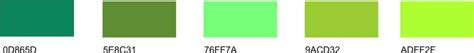 Nombres De Color Verde Todos Los Tonos Con Códigos Hexadecimales Y Rgb