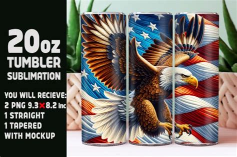 Patriotic Eagle 4th July Tumbler Design Graphic By Shipna2005