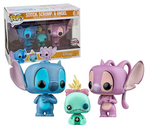 Funko Pop Disney Lilo And Stitch 3 Pack Stitch Scrump And Angel Exclusive