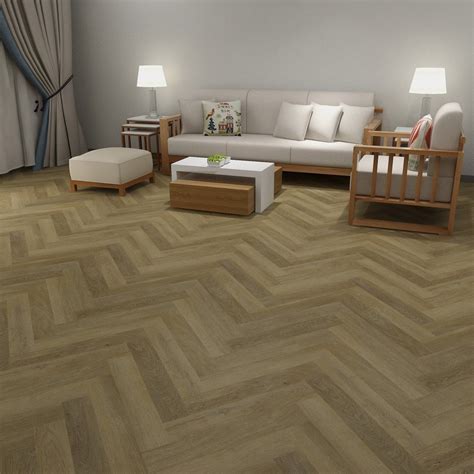 Natural Oak Herringbone Spc 5 5mm Rigid Core Vinyl Leader Floors