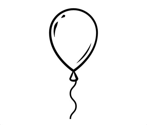 A Black And White Drawing Of A Balloon With A String Attached To The