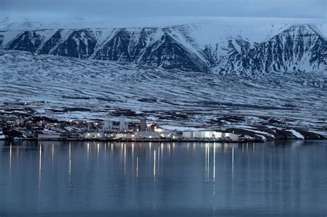 Premium Photo | Akureyri city in the winter, iceland