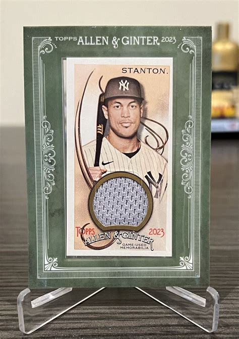 Allen Ginter Giancarlo Stanton Mini Framed Game Worn Jersey