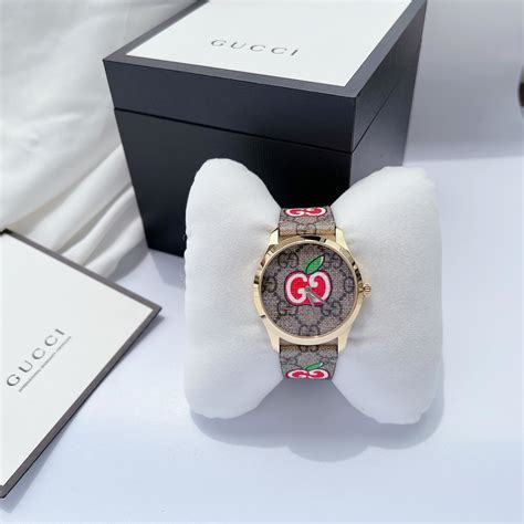 Gucci G Timeless Apple Canvas Ya1264158 38mm Đồng Hồ Nữ Chính Hãng Phongwatch