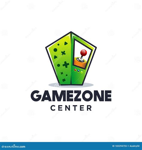 Game Zone Arcade with Red Button Logo Vector. Game Room Illustration Sign Board, Design Template ...