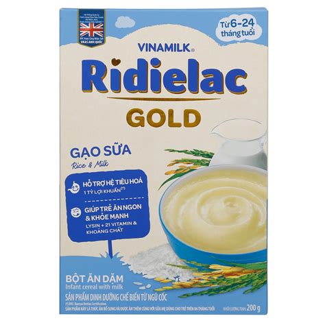 Bột ăn dặm Ridielac Gold gạo sữa 200g cho bé 6M-24M - Kids Plaza