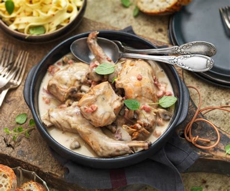 Lapin Au Cidre Champignons Oignons Et Lardons Cookidoo Oficjalna