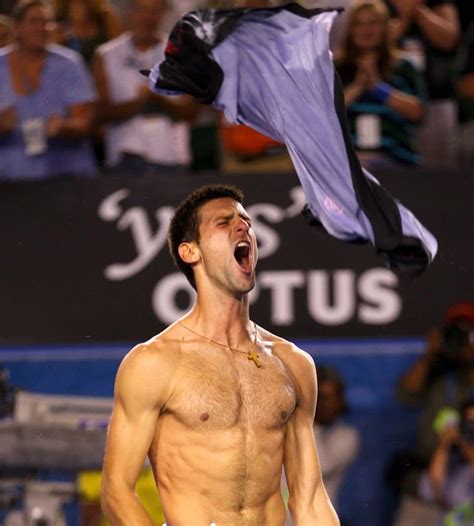 Tennis Pro Novak Djokovic Really Doesnt Like To Wear Shirts Hunk Of