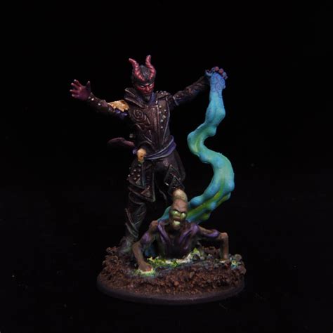 Tiefling Warlock Necromancer Hand Painted Tabletop Miniature Dungeons