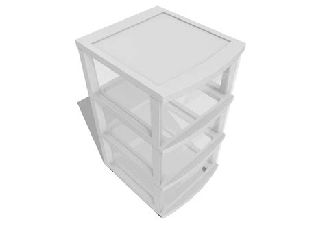 Sterilite Corporation 2 Pack 3 Drawers White Stackable Plastic Storage