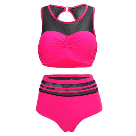 Sexy Women Swimwear High Waist Bikini Plus Size Bathing Suit Crop Top