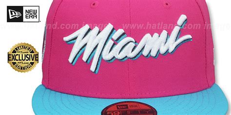 Miami Heat Miami Vice Side Patch Beetroot Blue Fitted Hat