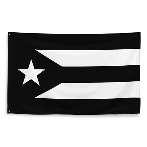 Black Puerto Rican Protest and Mourning Flag 3x5 La Monoestrellada ...