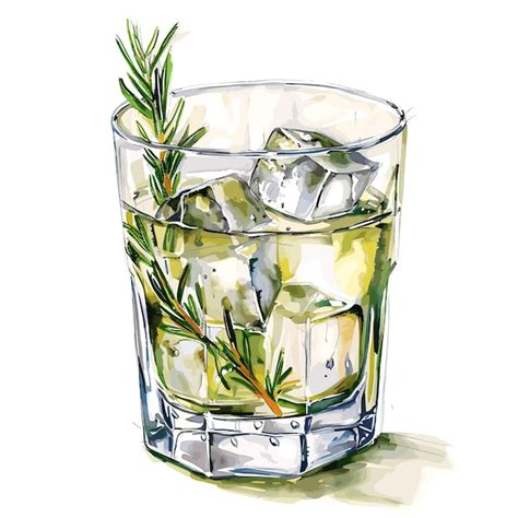 Premium Vector Vintage Style Picture Of Gin Tonic