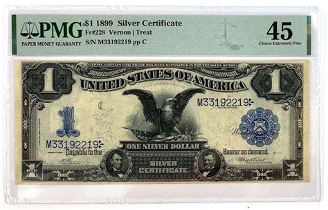 1899 1 Silver Certificate PMG 45 CEF Matthew Bullock Auctioneers