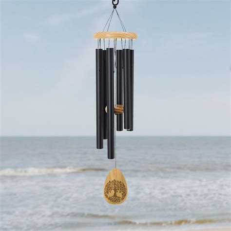 Deep Tone Lifetree Wind Chime Aluminumandpine Wood 30 Inch Garden Decor