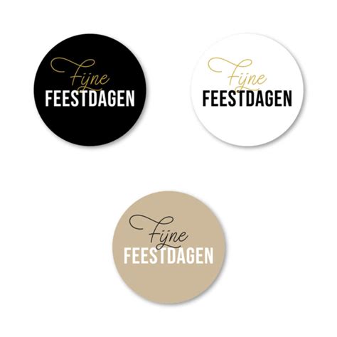 Fijne Feestdagen Stickers 30mm Kortingsticker Nl