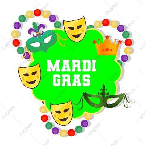 Vector Mardi Gras Design With Balloon Carnival Mask Mardi Gras Png