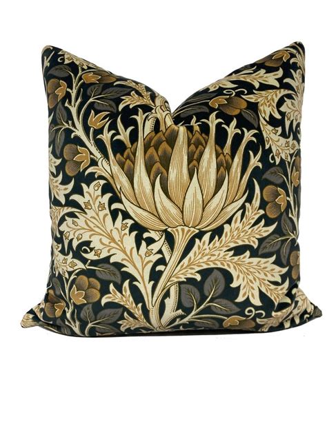 William Morris Artichoke Midnight Pearwood Cushion Cover Pillow Cover