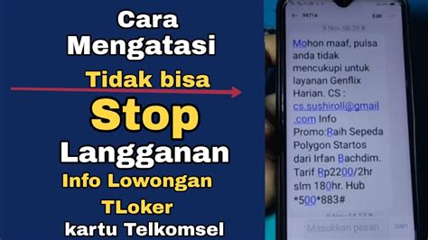 CARA MENGATASI TIDAK BISA STOP LANGGANAN INFO LOWONGAN TLOKER KARTU