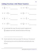 Adding Fractions with Whole Numbers Worksheets - Worksheets Library