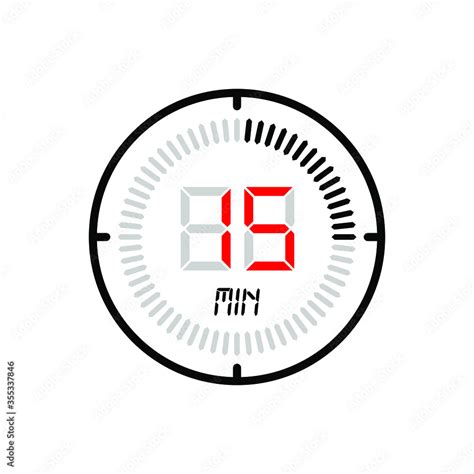 The 15 Minute Icon Isolated On White Background Stopwatch Vector Icon Digital Timer Clock And