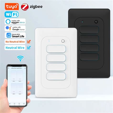 Tuya Vida Inteligente Interruptor De Luz Zigbee Wi Fi O Interruptor