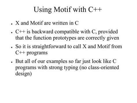 PPT - Using Motif with C++ PowerPoint Presentation, free download - ID ...