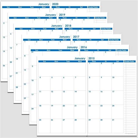 Effective 5 X 8 Free Printable Calendars