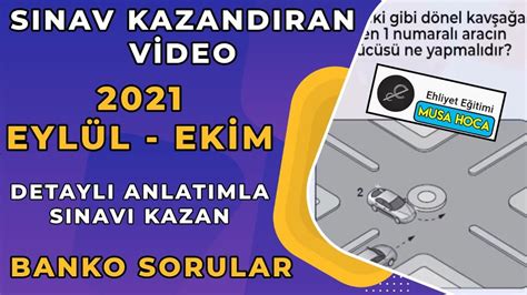 Sinav Kazandiran V Deo Ehliyet S Nav Haz Rl K Sorular Ehliyet