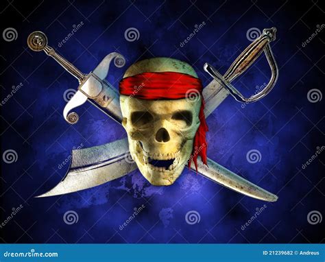 Pirate Hat Skull And Crossbones Cartoon Vector Illustration