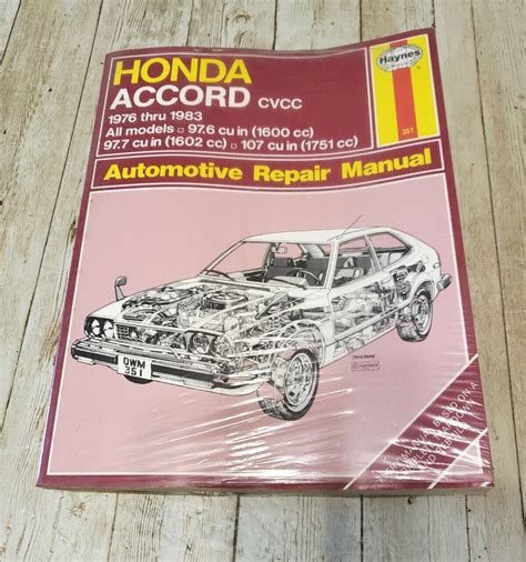 Haynes Honda Accord CVCC 1976thru 1983 Automotive Repair Manual For