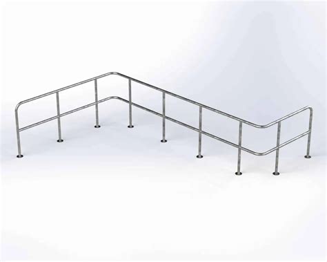 Tubular Handrail Galvanised Steel 1100mm Height 48 3mm Diameter