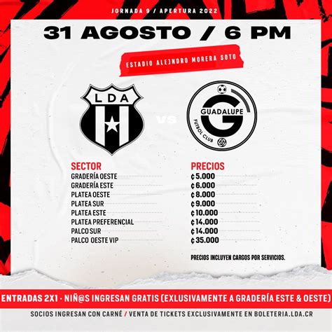 Alajuelense Oficial On Twitter Venta De Entradas Vs Guadalupe