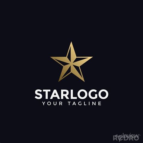 Luxury Abstract Gold Star Logo Design Template Posters For The Wall