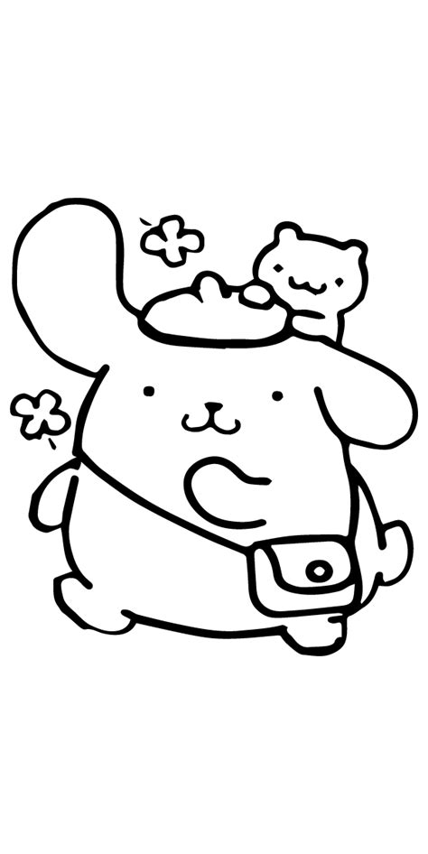 Pompompurin With Scone Thanksgiving Coloring Page Free Printable