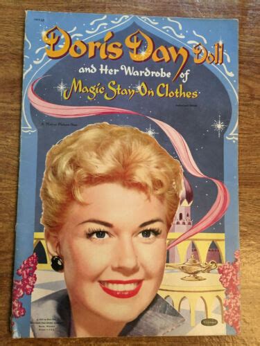 Vtg Doris Day Paper Doll Her Wardrobe Whitman Magic Stay On